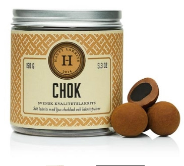 Haupt Lakrits - Chok, härlig sötlakrits doppad i mjölkchoklad och rullad i asiatiskt lakritspulver